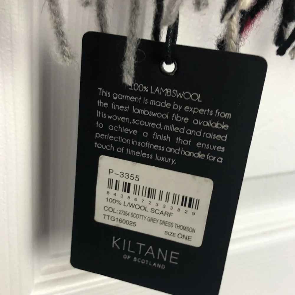 NWT Kiltane of Scotland 100% Lambswool Tartan Plaid Scarf Unisex